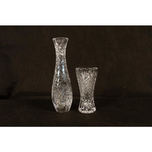 Bohemian Lead Crystal Vases, 1940s, Set of 10 For Sale - Image 7 of 13
