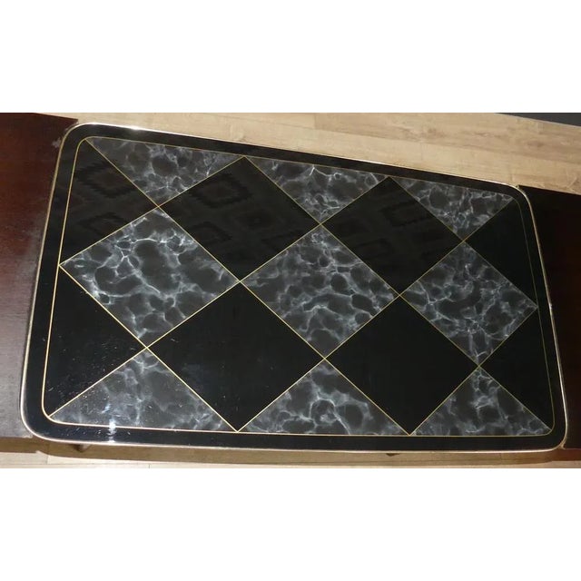 Adjustable Multifunctional Patterned Coffee Table in Glass, 1960s For Sale - Image 9 of 13