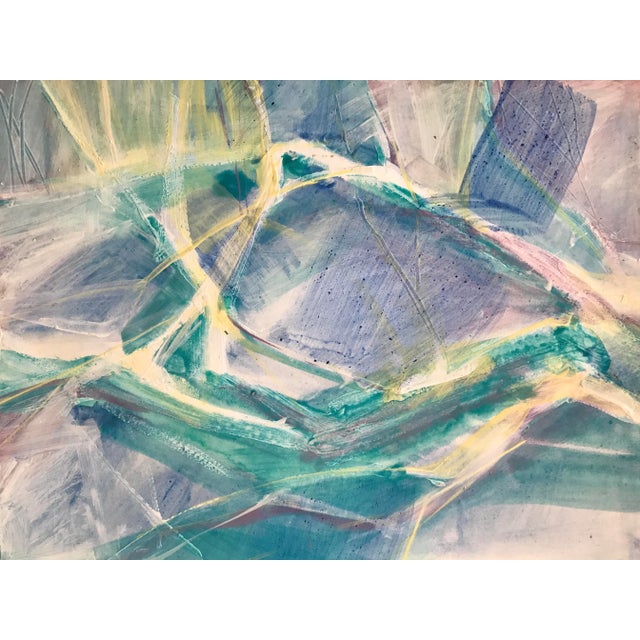 Paper Patricia Zippin "Willows" 1980s Mixed Media Abstract Painting For Sale - Image 7 of 7
