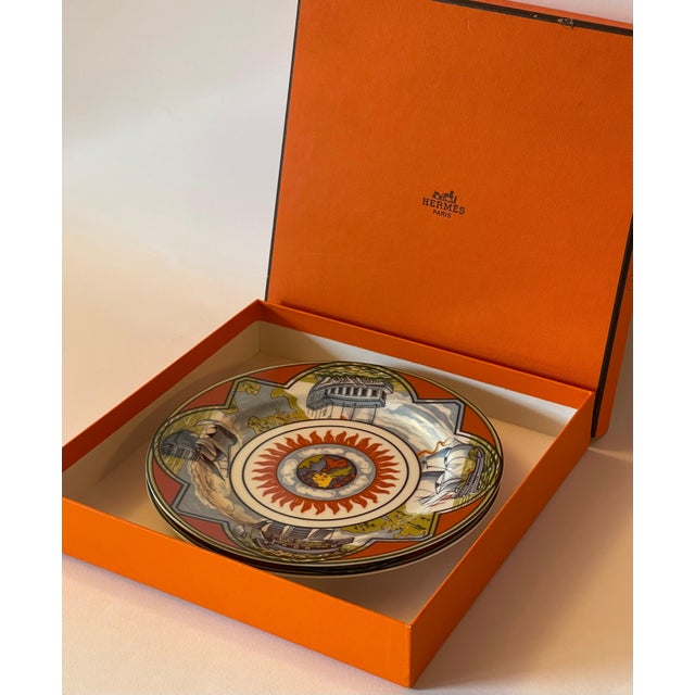 Late 20th Century Hermes Pair of Patchwork Alizés Plates For Sale - Image 5 of 7