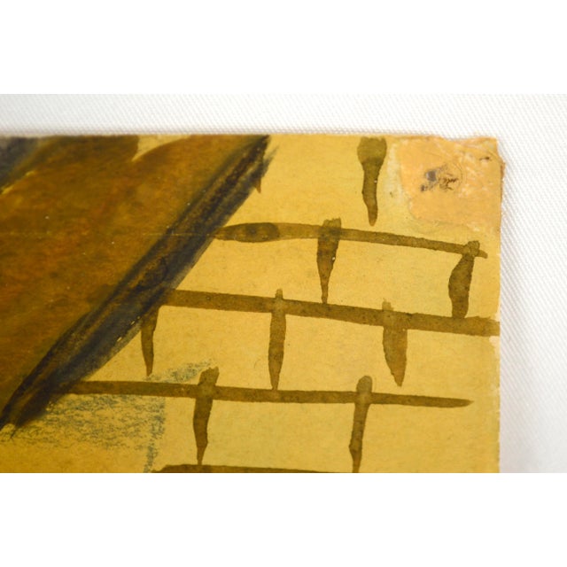 Yellow Mid 20th Century Oakland Industrial Landscape Watercolor Painting by Polly Wagener For Sale - Image 8 of 11