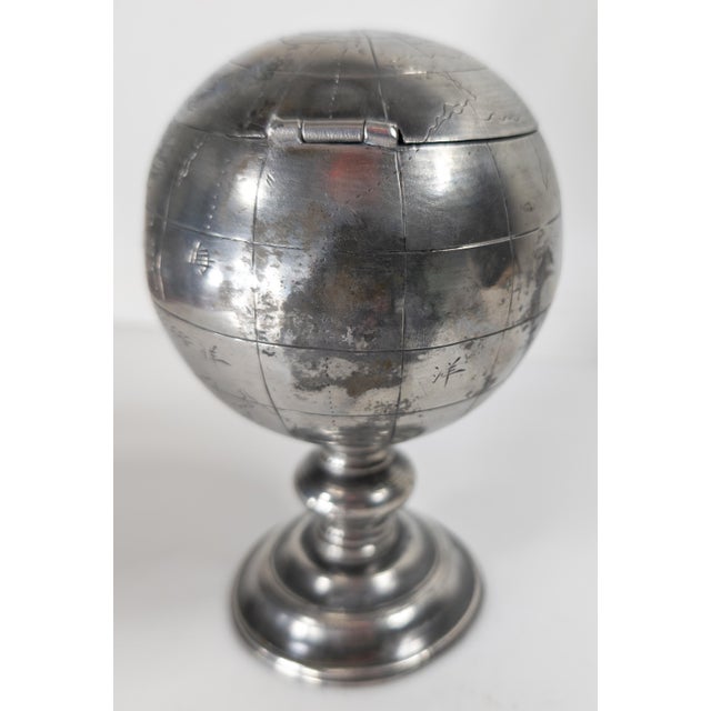 Early 20th Century Chinese Pewter Globe Form Tea Caddy For Sale - Image 13 of 18