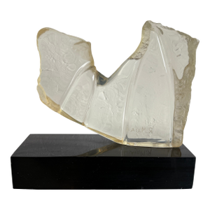 Brazilian Modern Transparent Lucite Sculpture on Black Base, 1980s