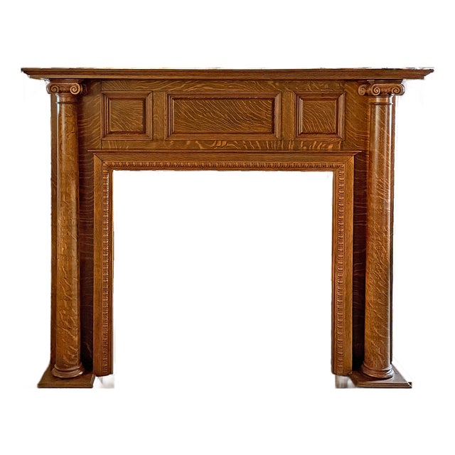 Antique Oak Mantel For Sale