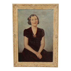 Cesare A. Ricciardi Framed Oil Portrait, Society Woman