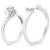 Contemporary .925 Sterling Silver 1/10 Cttw Diamond Swirl and Bypass Bridal Set Ring and Band (I-J Color, I3 Clarity) - Size 9 For Sale - Image 3 of 6