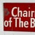 American Vintage Enamel Metal "Chairman of the Board" Sign in Firetruck Red For Sale - Image 3 of 4