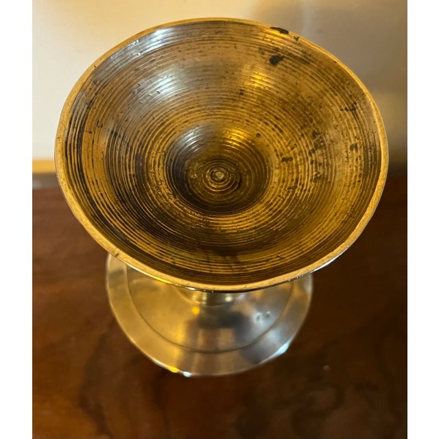 Antique 18th Century Georgian Brass Candlestick Holder For Sale - Image 10 of 11