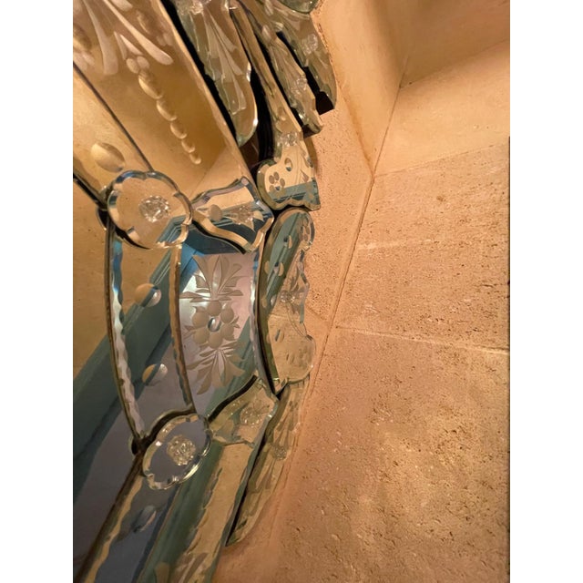 Contemporary Wheel Engraved and Cut Venetian Mirror by Maitland-Smith For Sale - Image 3 of 5