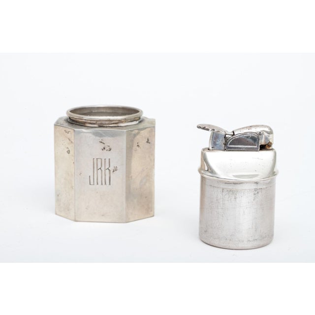 Tiffany and Co. Vintage Weighted Octagonal Tiffany & Co. Silver Table Lighter For Sale - Image 4 of 6