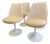 Saarinen Tulip Side Chairs in Ivory Volo Leather - Set of 4 For Sale