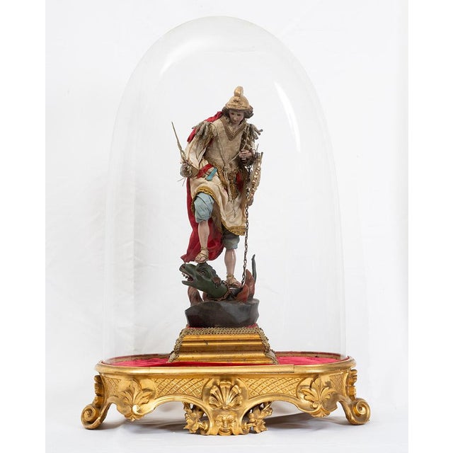 20th Century Neapolitan Saint Michael the Archangel Sculpture For Sale - Image 6 of 6