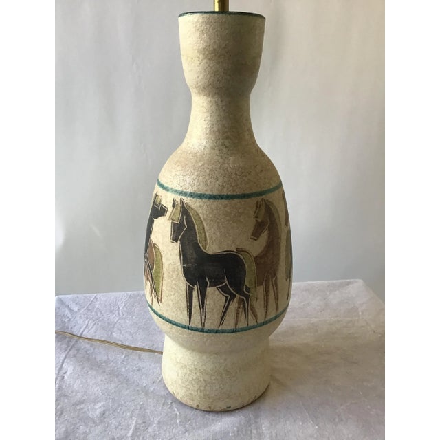 1950s Ceramic Horse Lamp For Sale - Image 4 of 9