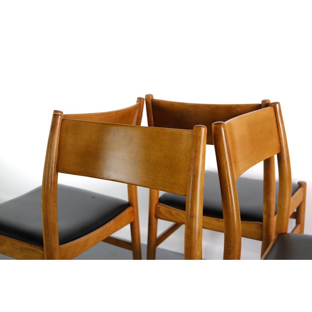 Mid-Century Modern Amazing Set of 4 Mid Century Danish Modern Contoured Honey Oak Dining Chairs For Sale - Image 3 of 6