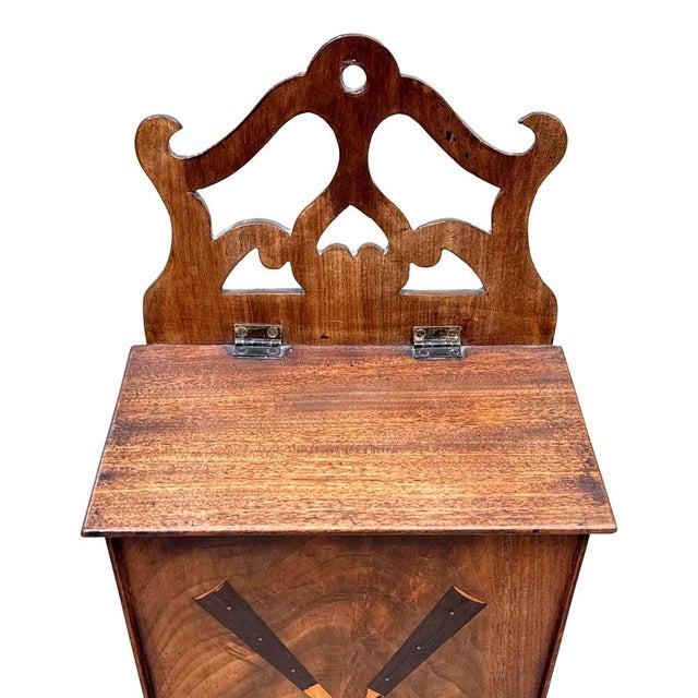 Georgian Mahogany Wall Cutlery or Candle Box, 1800s For Sale - Image 3 of 10