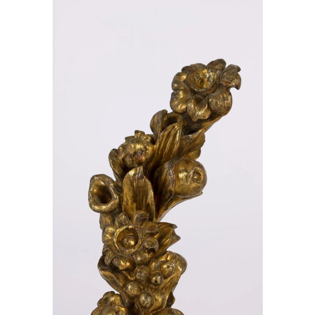Gold 18th Century Italian Carved Giltwood Fruit & Flower Architectural Elements - A Pair For Sale - Image 8 of 9