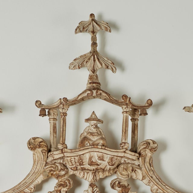 Chinese Vintage Italian Chinese Chippendale Pagoda Sytle Wall Mirror For Sale - Image 3 of 10