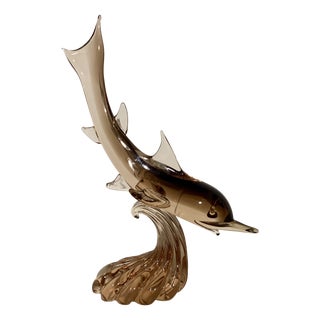 Murano Glass Dolphin attributed to Seguso, 1970s For Sale