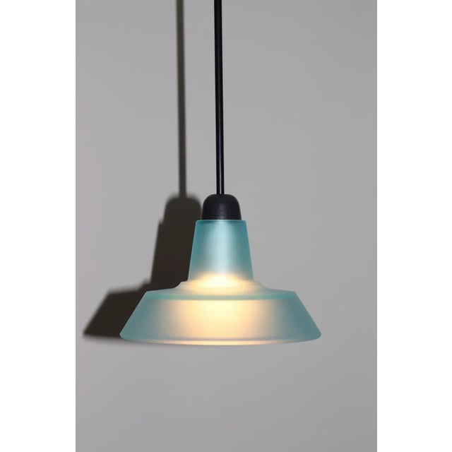 Late 20th Century 1990s Modern Murano Aqua Glass Pendant Lamp For Sale - Image 5 of 12