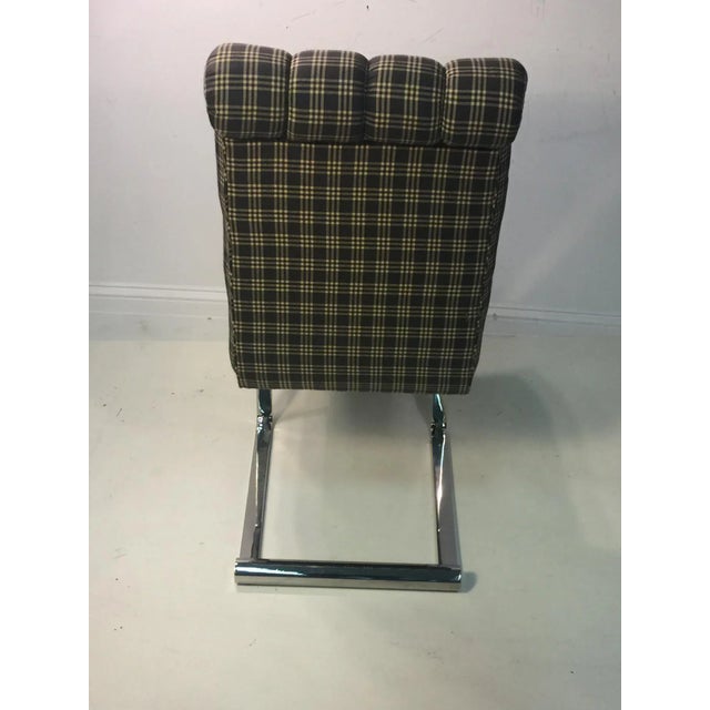 Karl Springer 1970s Chrome Cantilever Dining Chairs in the Manner of Karl Springer - Set of 4 For Sale - Image 4 of 13