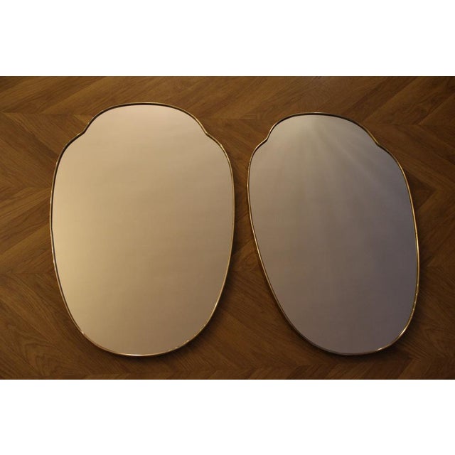 Italian Modernist Brass Wall Mirror in the style of Gio Ponti, 1950s For Sale - Image 18 of 18