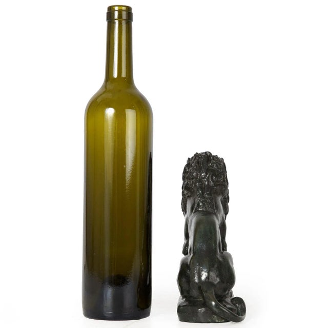 Late 19th Century Rare French Antique Bronze Sculpture of “Seated Lion No. 4” After Antoine-Louis Barye For Sale - Image 5 of 12