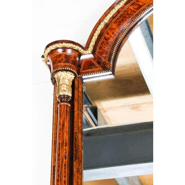 Brown Victorian Burr Walnut Sevres Plaque Credenza with Mirror Back, 19th Century For Sale - Image 8 of 18