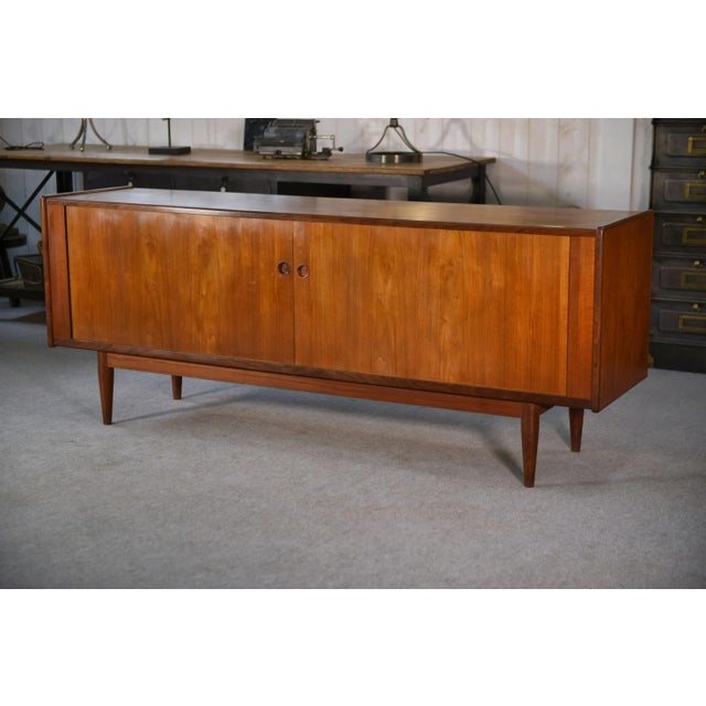 Scandinavian Teak Sliding Door Sideboard by Svend Aage Larsen, 1960s For Sale - Image 18 of 18