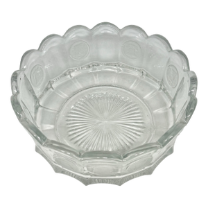 1960’s Fostoria Clear Coin Glass Bowl With Liberty Bell 1886 Design