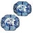 A charming set of four Japanese porcelain dishes, beautifully hand painted in traditional blue and white. The central...