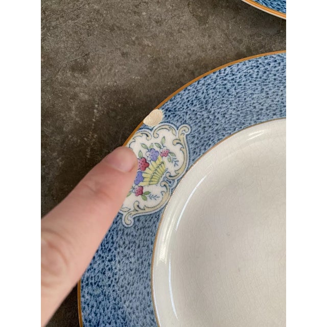 Antique J. & G. Meakin Dessert Plates Floral Motif Partial Service Ironstone Newark- Set of 6 For Sale In Boston - Image 6 of 7