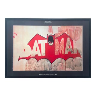 Andy Warhol Vintage 1990 Lithograph Print Large Framed Collector's Pop Art Italian Exhibition Poster " Batman " 1960 For Sale