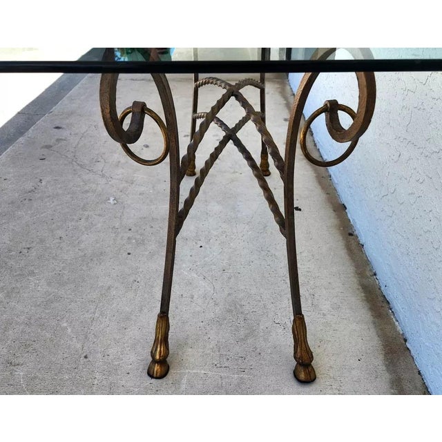 Metal Italian Hoof Footed Iron Console Sofa Table For Sale - Image 7 of 11