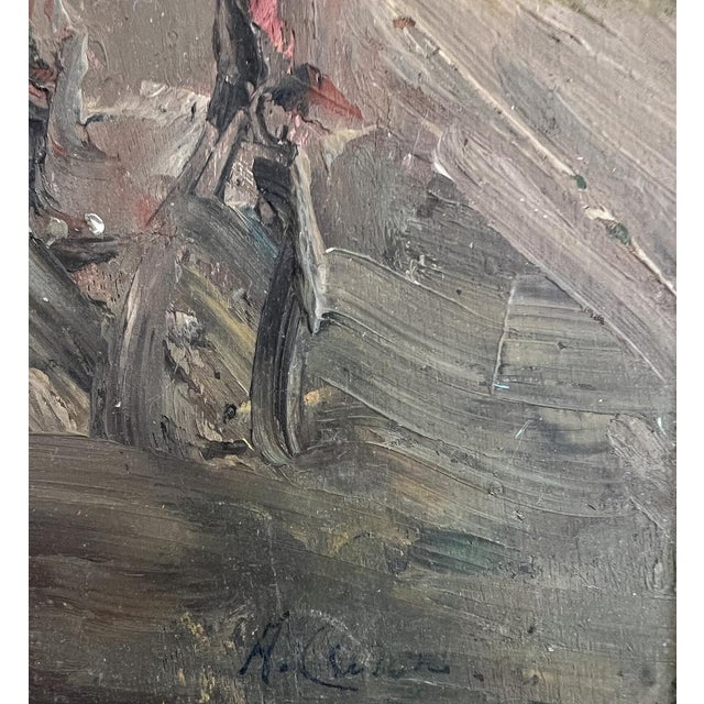 Modern Adolfo Carducci, Promenade sous les réverbères, Oil on Wood, Framed For Sale - Image 3 of 11