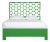 Honeycomb Platform Bed Queen, Bright Green For Sale