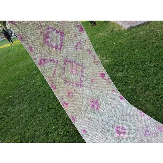 Vintage Coloured Hand Knotted Runner For Sale - Image 9 of 11