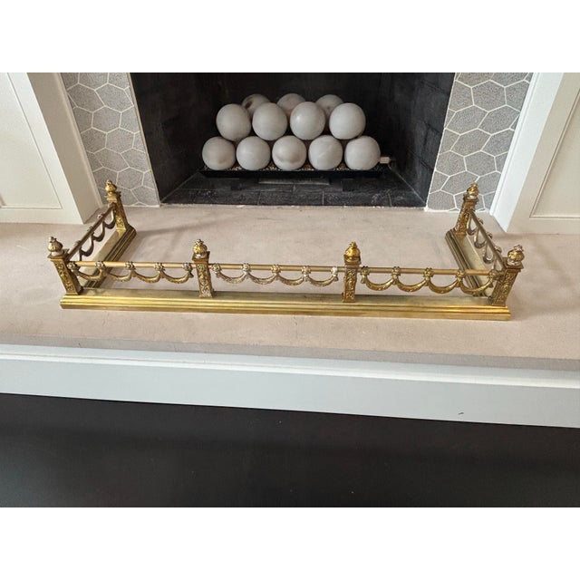 Neoclassical Style Brass Antique Fender For Sale - Image 9 of 12