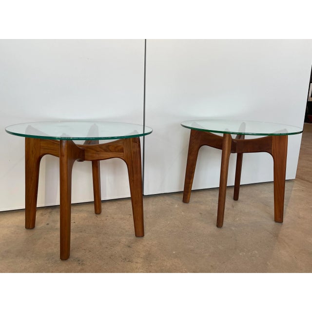 Mid-Century Modern Adrian Pearsall Glass Top End Tables, Unsigned - Set of 2 For Sale - Image 11 of 13