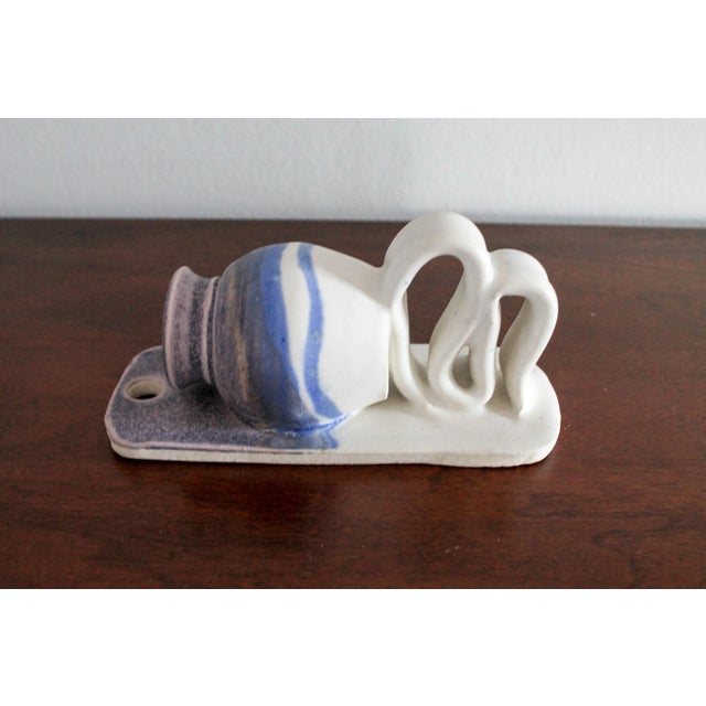 Vintage Studio Art Pottery Wall Pocket Planter Vase For Sale - Image 4 of 7
