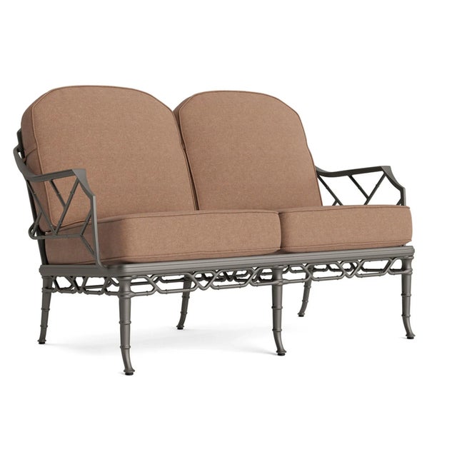 Brown Jordan Calcutta Loveseat, Mica frame with Fusion Clay fabric For Sale - Image 12 of 12