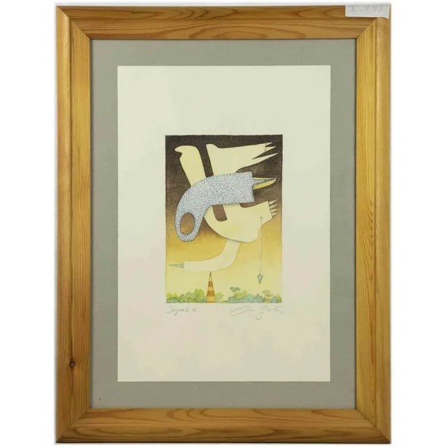 Modern Leo Guida, Segnale 4, Watercolor, 1970s For Sale - Image 3 of 4