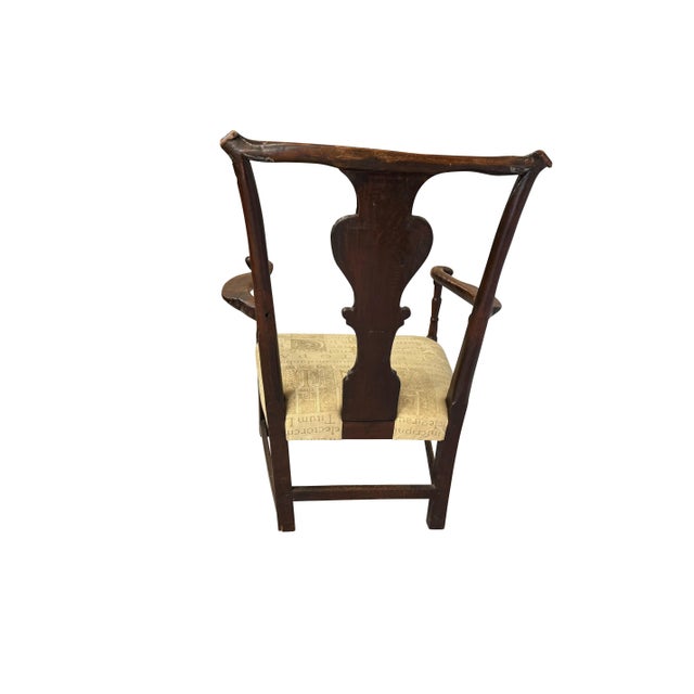 18th Century Walnut English Fireside Queen Anne Style Chair For Sale - Image 12 of 18