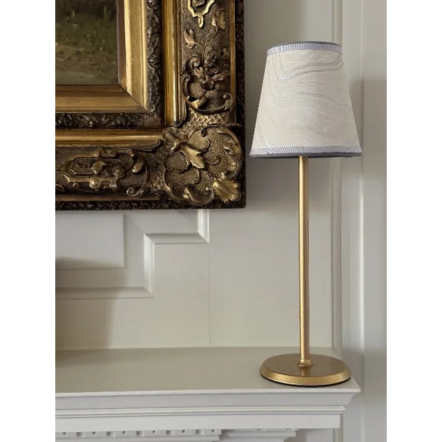 Ivory Silver Marbled Shade Cover For Sale - Image 10 of 11