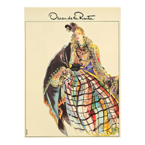 1983 French Oscar De La Renta Fashion Print by Antonio Lopez