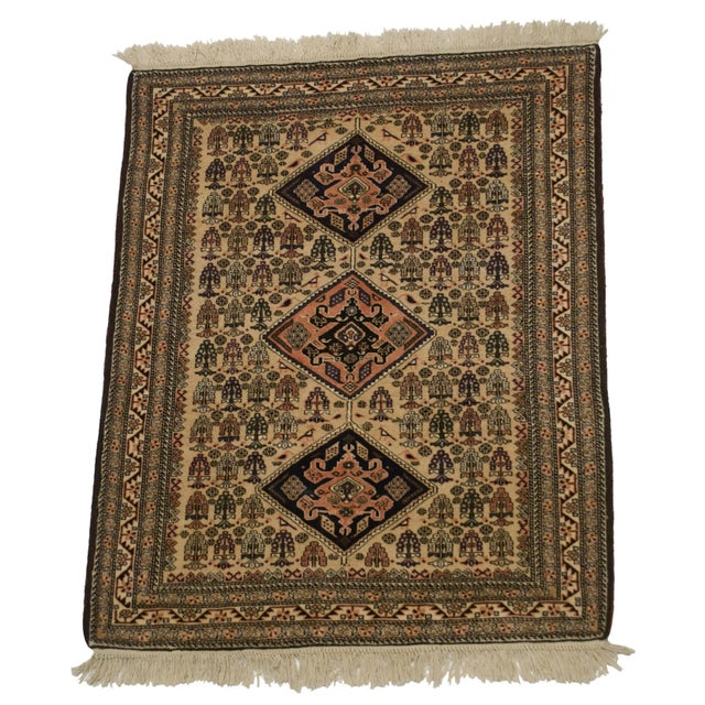 1960s Vintage Ardebil Square Rug - 4'4" X 5'8" For Sale - Image 5 of 6