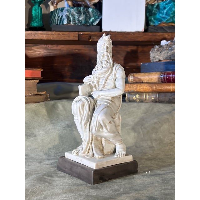 Grand Tour Revival St. Vintage Classical Painted Moses Figure After Michelangelo For Sale In Palm Springs - Image 6 of 6