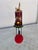 Red Vintage Christmas Folk Art Articulated Balancing Santa in Train For Sale - Image 8 of 11