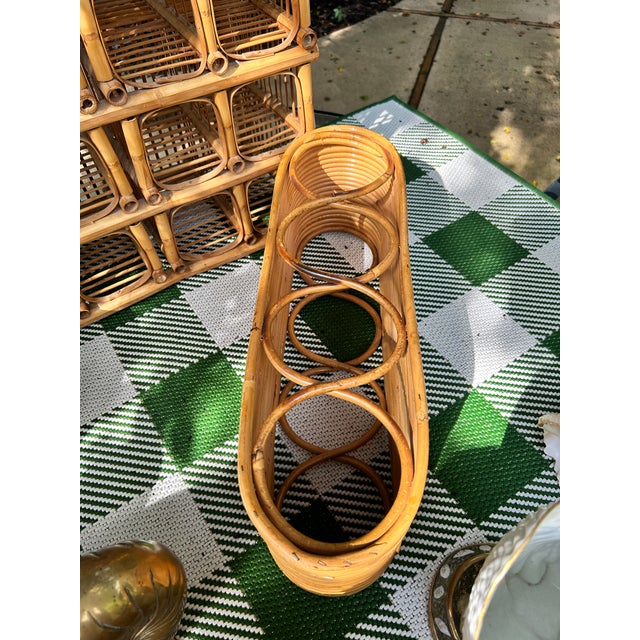 Mid 20th Century Vintage Italian Pencil Reed Wine Rack For Sale - Image 5 of 5