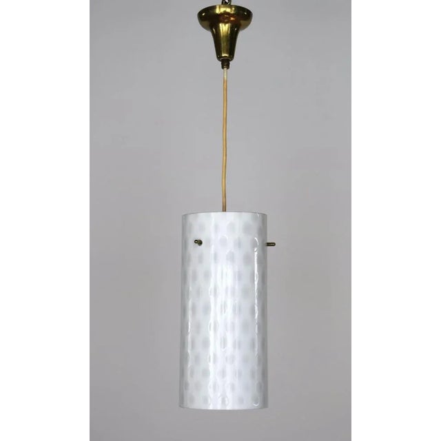 Cylindrical Glass Ceiling Lamp by Rupert Nikoll, 1950s For Sale - Image 6 of 6