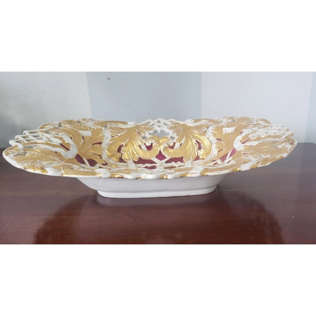 18th Century Large Meissen Gilt and Rose Du Berry Braided Porcelain Bowl For Sale - Image 12 of 12